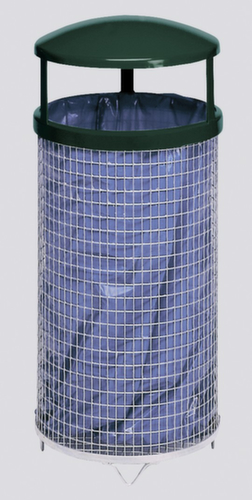VAR Verzinkter Drahtgitter-Abfallbehälter DK 02 mit Dach, 75 l Standard 1 L