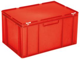 Euronombehälter mit Scharnierdeckel, rot, HxLxB 330x600x400 mm