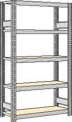 regalwerk Spanplatten-Steckregal mit Böden, Höhe x Breite x Tiefe 2000 x 1341 x 326 mm, 5 Böden