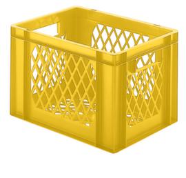 Lakape Euronorm-Stapelbehälter Favorit Wände + Boden durchbrochen, gelb, Inhalt 24 l