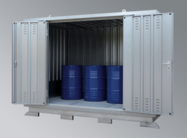 Lacont Gefahrstoff-Container fertig montiert