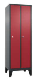 C+P Garderobenschrank Classic mit 2 Abteilen und glatten Türen, Abteilbreite 300 mm