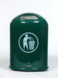 Ovaler Abfallbehälter für den Außenbereich, 45 l, RAL6005 Moosgrün