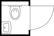 Säbu Mehrzweck- und WC-Box, Höhe x Breite x Tiefe 2425 x 1400 x 1250 mm Technische Zeichnung 1 S