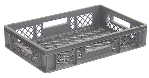 Euronorm-Stapelbehälter Basic mit verstärktem Rippenboden, grau, Inhalt 23 l