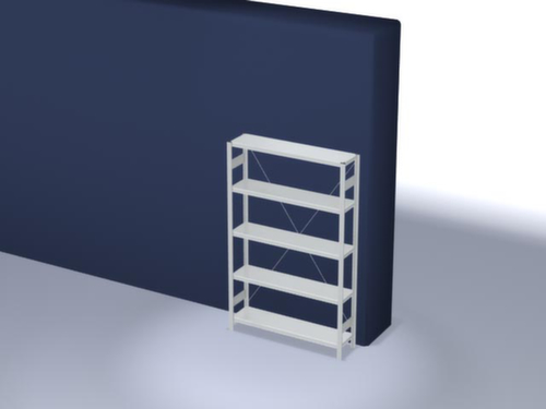 hofe System-Steckregal in Standard Bauart, Höhe x Breite x Tiefe 2000 x 1360 x 335 mm, 5 Böden