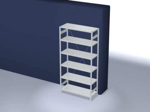 hofe System-Steckregal in Standard Bauart, Höhe x Breite x Tiefe 2500 x 1360 x 535 mm, 6 Böden