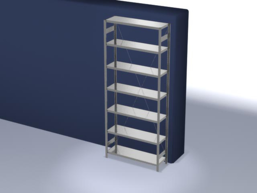 hofe System-Steckregal in mittelschwerer Bauart, Höhe x Breite x Tiefe 3000 x 1360 x 435 mm, 7 Böden