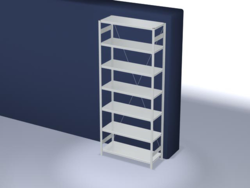hofe System-Steckregal in Standard Bauart, Höhe x Breite x Tiefe 3000 x 1360 x 535 mm, 7 Böden
