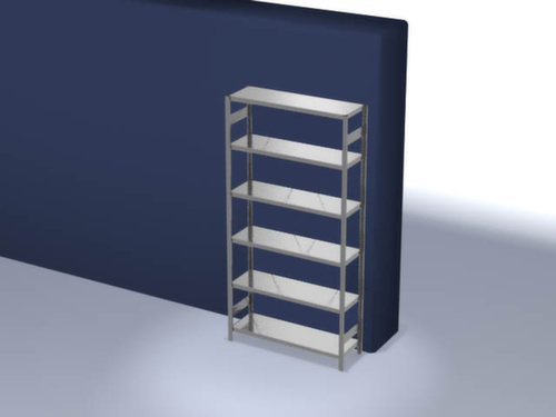 hofe Traversenregal in Standard Bauart, Höhe x Breite x Tiefe 2500 x 1360 x 435 mm, 6 Böden