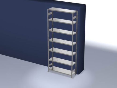 hofe Traversenregal in Standard Bauart, Höhe x Breite x Tiefe 3000 x 1360 x 435 mm, 7 Böden