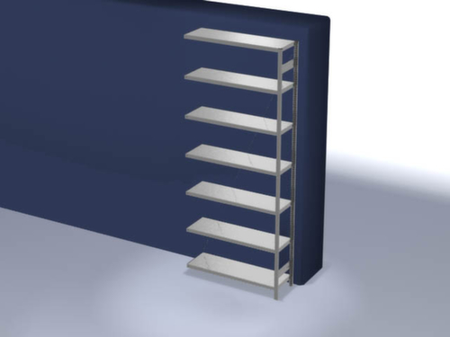 hofe Traversenregal in Standard Bauart, Höhe x Breite x Tiefe 3000 x 1310 x 435 mm, 7 Böden