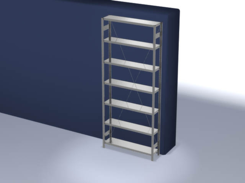 hofe Traversenregal in mittelschwerer Bauart, Höhe x Breite x Tiefe 3000 x 1360 x 335 mm, 7 Böden
