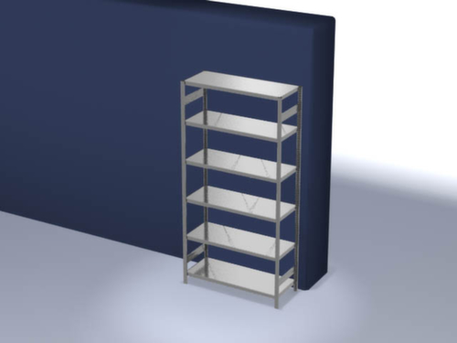 hofe Traversenregal in schwerer Bauart, Höhe x Breite x Tiefe 2500 x 1360 x 535 mm, 6 Böden