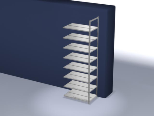 hofe Akten-Schraubregal Anbaufeld zur beidseitigen Nutzung, 8 Böden, mit korrosionsschützender Zinkbeschichtung