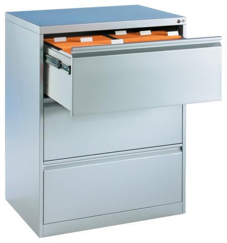 C+P Hängeregistraturschrank mit Griffleisten, 3 Auszüge, RAL7035 Lichtgrau/RAL7035 Lichtgrau