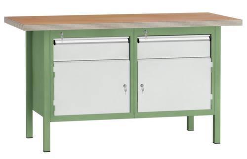 KLW Lutz Werkbank mit Multiplexplatte, 2 Schubladen, 2 Schränke