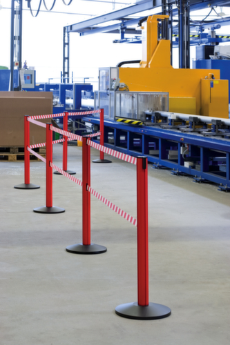 Gurtpfosten Safety mit 2 Gurten, Gurtlänge 3,7 m, Pfosten Aluminium