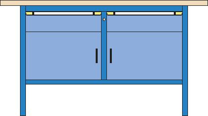 Thurmetall Werkbank, 2 Schubladen, 2 Schränke