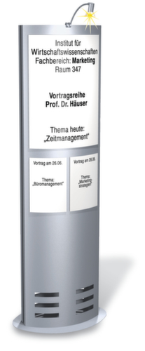 Beidseitige Infosäule, Höhe x Breite x Tiefe 1650 x 600 x 320 mm