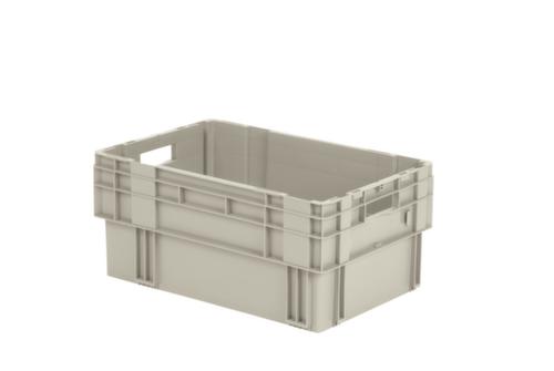 Euronorm-DrehstapelbehÀlter mit Rippenboden, grau, Inhalt 50 l