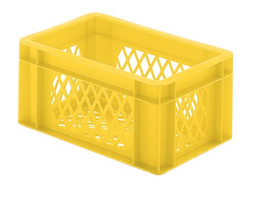 Euronorm-StapelbehÀlter WÀnde + Boden durchbrochen, gelb, Inhalt 5,5 l