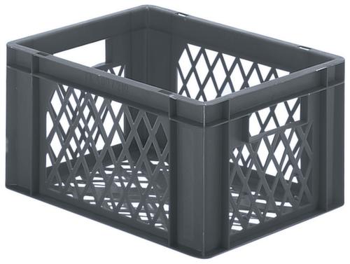 Euronorm-Stapelbehälter Wände + Boden durchbrochen, grau, Inhalt 19 l