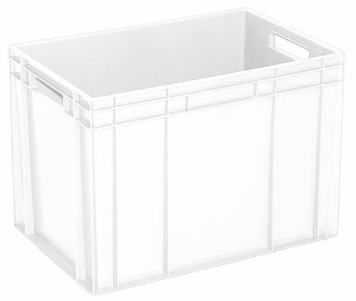 Euronorm-StapelbehĂ€lter Basic mit verstĂ€rktem Rippenboden, weiĂ, Inhalt 83 l