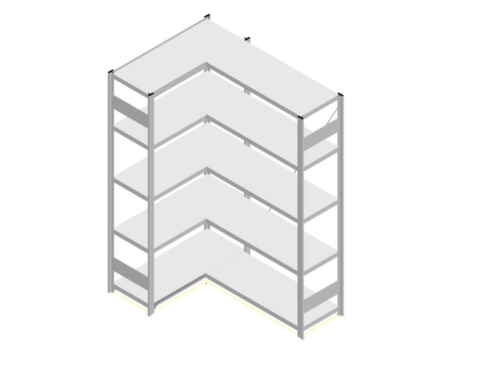 hofe System-Steckregal in Standard Bauart, Höhe x Breite x Tiefe 2000 x 1060 x 435 mm, 5 Böden
