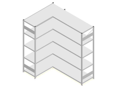 hofe System-Steckregal in Standard Bauart, Höhe x Breite x Tiefe 2000 x 1360 x 535 mm, 5 Böden