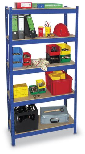 Spanplatten-Steckregal mit 4 Böden, Höhe x Breite x Tiefe 1800 x 900 x 410 mm, 4 Böden