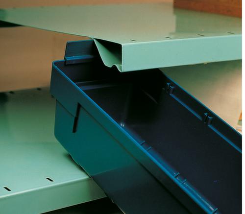 Regalkasten mit Sichtöffnung, blau, Tiefe 300 mm