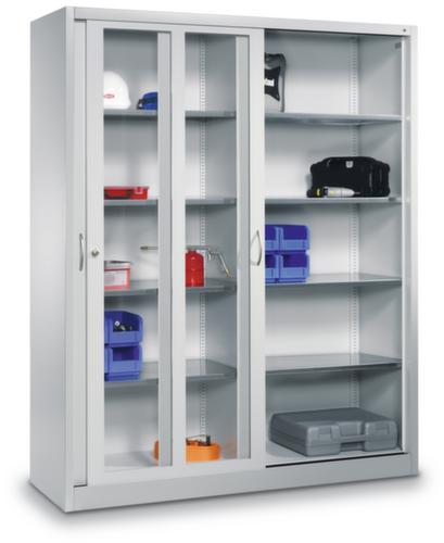C+P Werkzeugschrank ERGO lichtgrau mit Sichtfenster-Schiebetüren, Breite 1200 mm