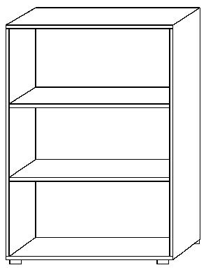 Büroregal Terra Nova, Breite 800 mm, 3 OH, Buche
