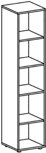 Gera Büroregal Milano, Breite 400 mm, 6 OH, lichtgrau