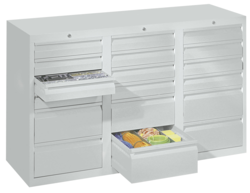 PAVOY Schubladenschrank Basis RAL7035, 18 Schublade(n), RAL7035 Lichtgrau/RAL7035 Lichtgrau