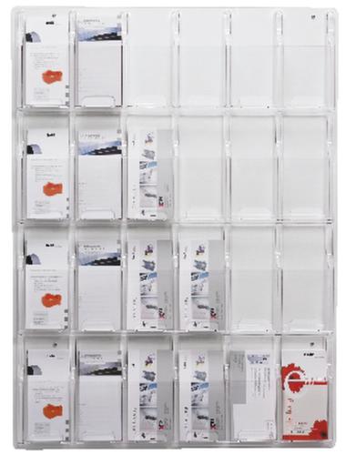helit Wandprospekthalter "the clearly", 24 Ablagen, Gestell transparent