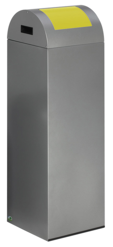VAR Wertstoffsammler WSG 85 R mit Einwurfklappe, 89 l, silber, Deckel RAL1023 Verkehrsgelb