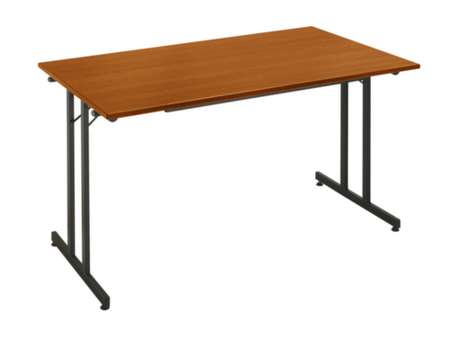 Stapelbarer Mehrzweck-Klapptisch, Breite x Tiefe 1400 x 700 mm, Platte Kirschbaum