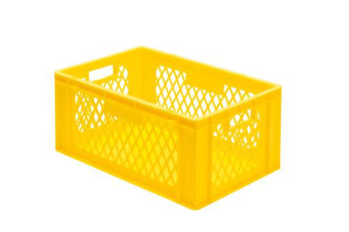 Euronorm-StapelbehÀlter WÀnde durchbrochen, gelb, Inhalt 51 l