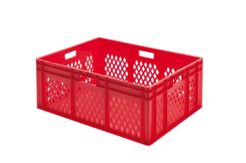 Euronorm-Stapelbehälter Wände durchbrochen, rot, Inhalt 127 l