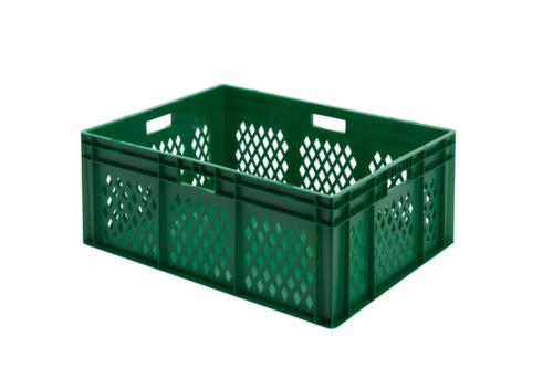 Euronorm-StapelbehĂ€lter WĂ€nde durchbrochen, grĂŒn, Inhalt 127 l