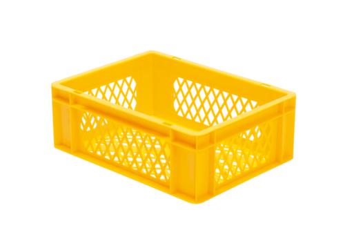 Euronorm-StapelbehÀlter WÀnde + Boden durchbrochen, gelb, Inhalt 13 l