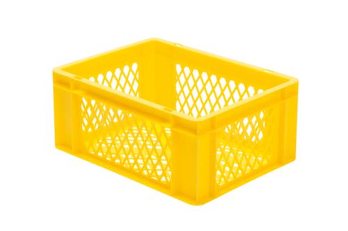 Euronorm-StapelbehÀlter WÀnde + Boden durchbrochen, gelb, Inhalt 15 l