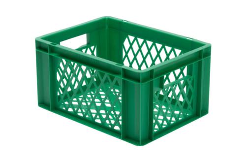 Euronorm-StapelbehĂ€lter WĂ€nde + Boden durchbrochen, grĂŒn, Inhalt 19 l