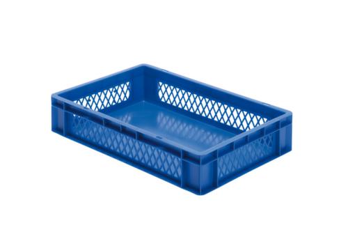 Euronorm-StapelbehÀlter WÀnde durchbrochen, blau, Inhalt 22 l