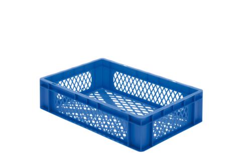 Euronorm-StapelbehÀlter WÀnde + Boden durchbrochen, blau, Inhalt 26 l