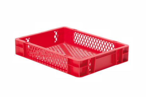 Euronorm-StapelbehÀlter WÀnde + Boden durchbrochen, rot, Inhalt 7 l
