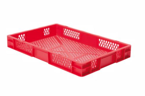 Euronorm-Stapelbehälter Wände + Boden durchbrochen, rot, Inhalt 14,5 l