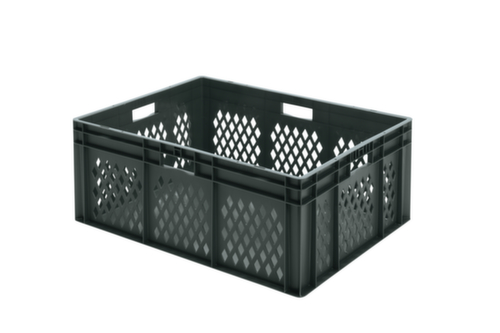 Euronorm-Stapelbehälter Wände durchbrochen, grau, Inhalt 127 l